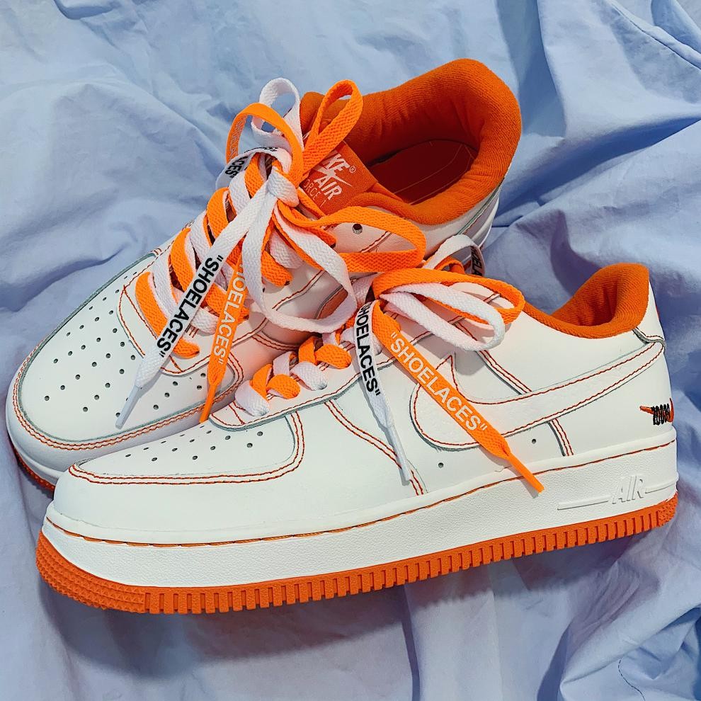 适配耐克nikeaj1洛克公园空军一号af1橙色白色鞋带反光ow联名鸳鸯其它