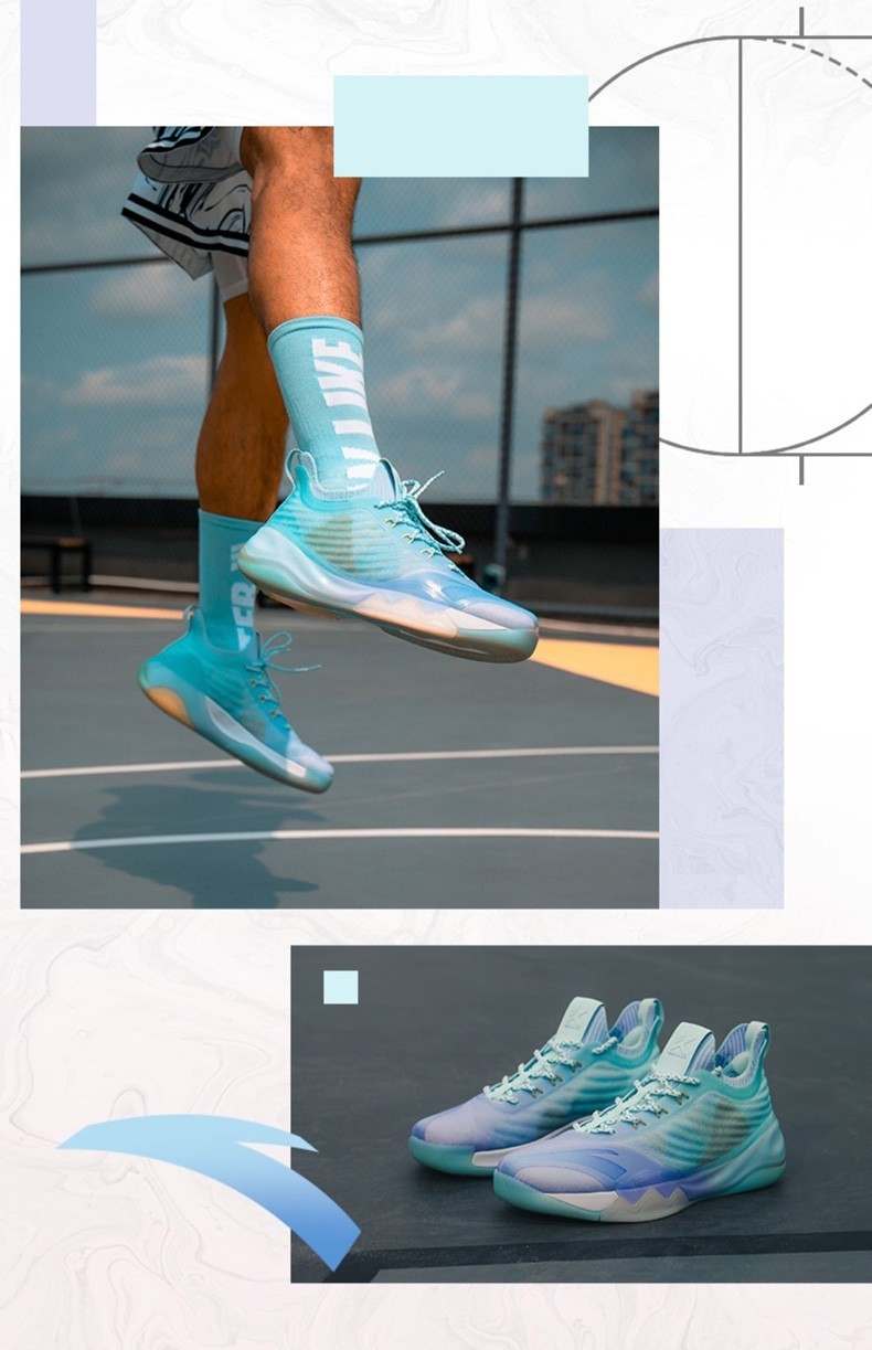 安踏汤普森kt6low泼墨男子篮球鞋2021新品室内外场减震耐磨低帮战靴