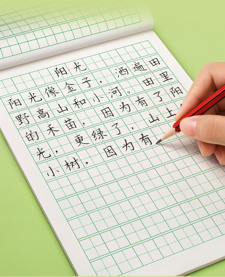 磐璐胧 汉幼儿园小学生方格本田字格练字本一年级翻页状元语文数学田