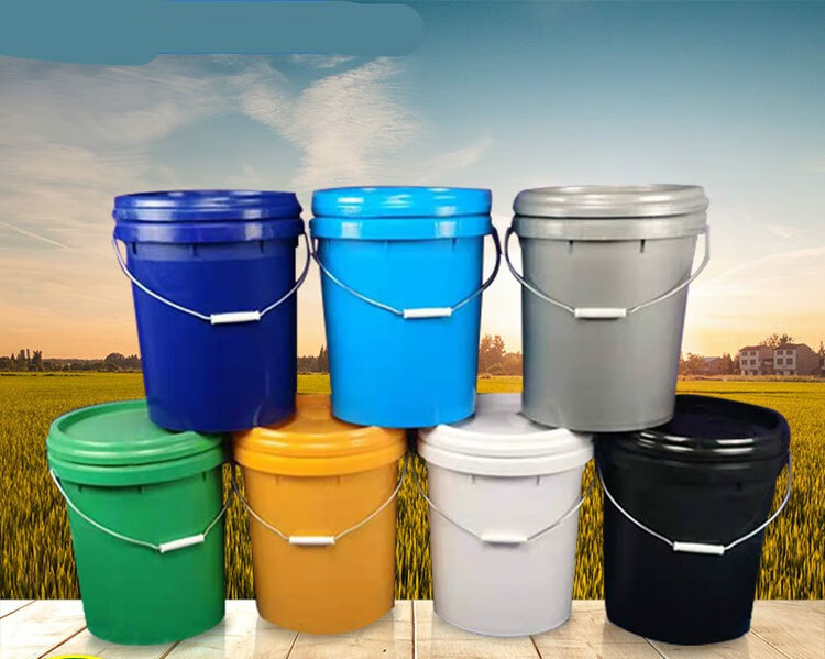 加厚塑料桶水桶广口桶化工桶甜面酱桶涂料桶5升10升 桔色 8升压盖桶