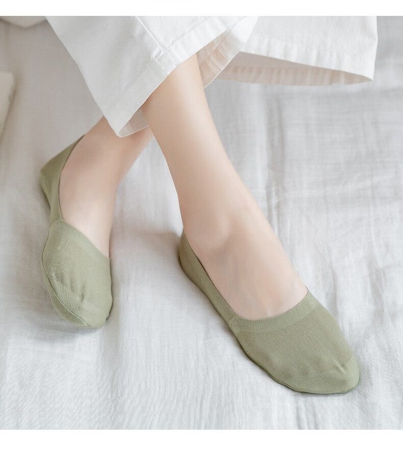 薄防磨春秋袜子女短袜 提耳深口e款(肤色/肤色/肤色/黑色/黑色5双装)