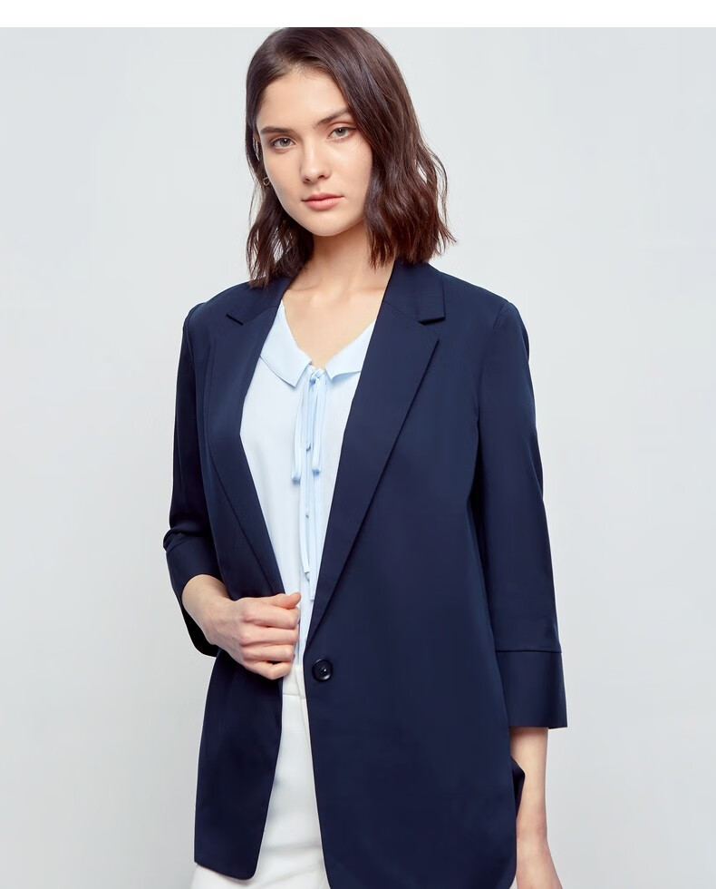 g2000女装2021春夏新款宽松侧开叉一粒扣职业正装西服外套西装女