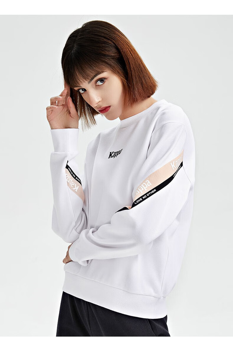 kappa卡帕串标套头衫2021新款女运动卫衣圆领休闲外套印花长袖上衣k0b