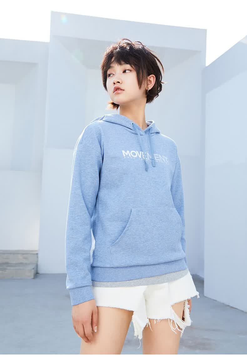 商场同款安踏连帽卫衣女春季新款2021女装运动上衣162117708hc1901