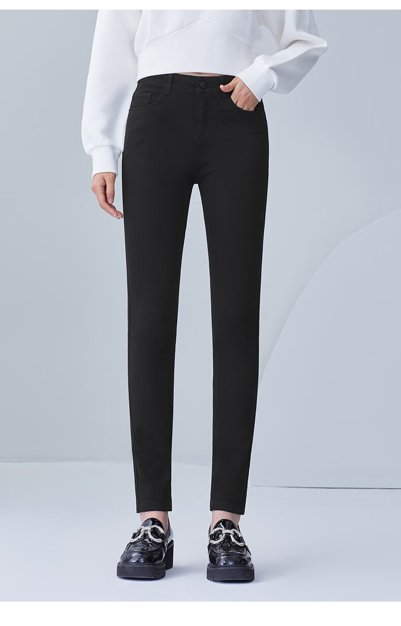 【易打理】百斯盾新款牛仔裤女2022秋季高腰显瘦女士牛仔裤九分裤