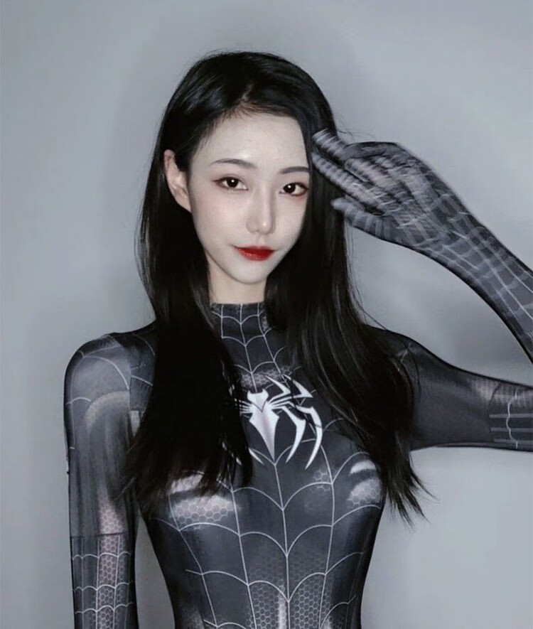 蜘蛛侠紧身衣女cos服性感连体套装抖音网红cosplay服装连体衣红全套