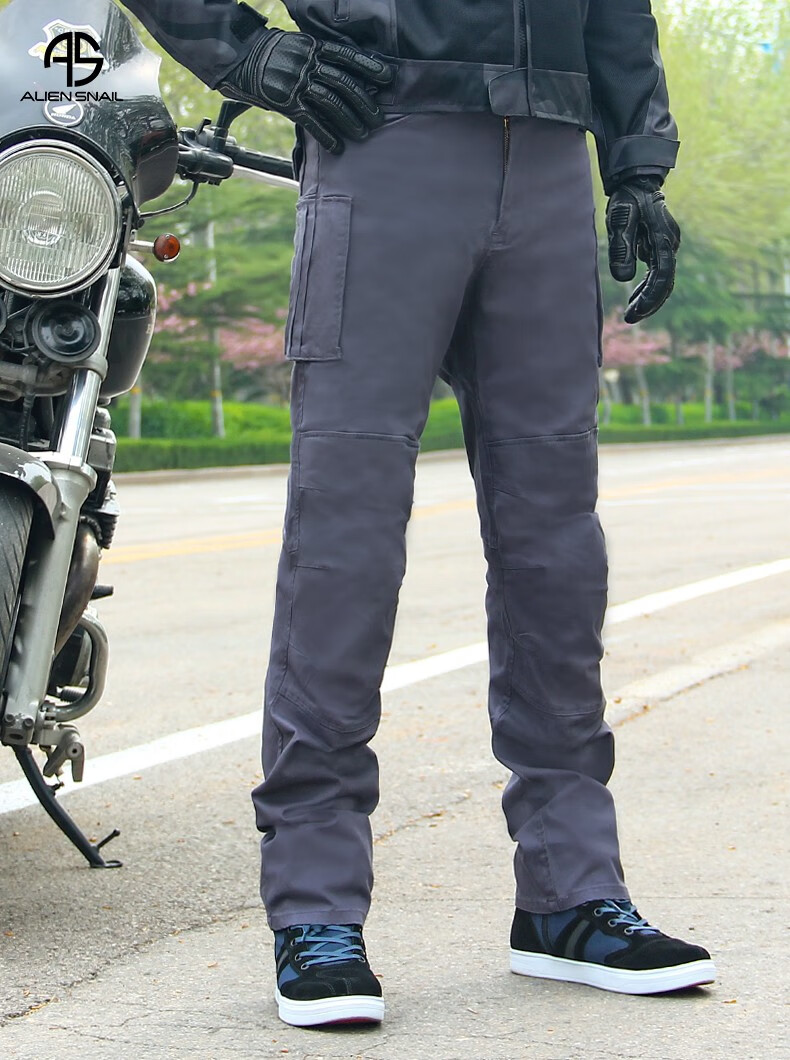 外星蜗牛摩托车骑行裤防摔机车裤骑行工装裤椰子灰s