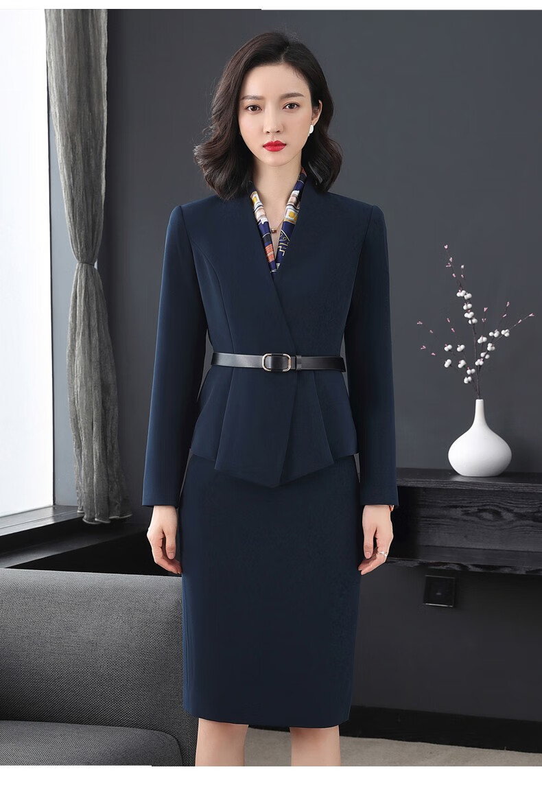 莉冬季教师面试职业女套装正装小西装气质收腰显瘦商务西装工作服套裙