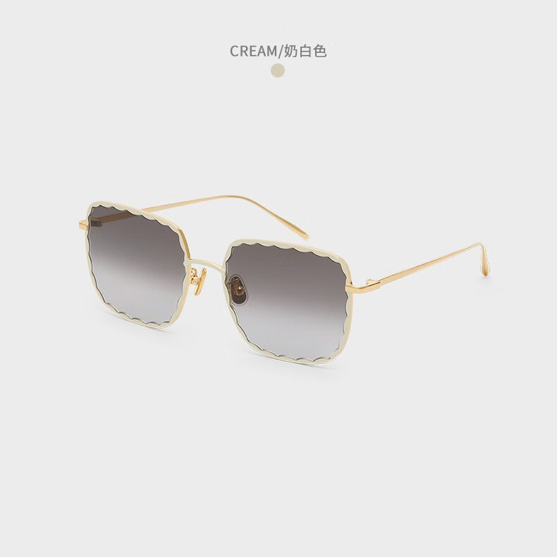 charleskeith夏季新品ck371280456女士波浪纹方形时尚太阳眼镜粉红色