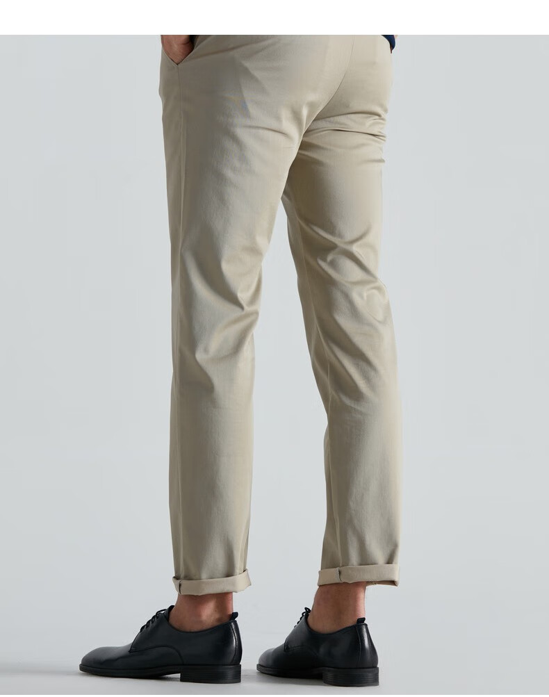 薄款合身版青年透气棉料免烫直筒休闲休闲裤男长裤bqxd2610 浅米灰 30