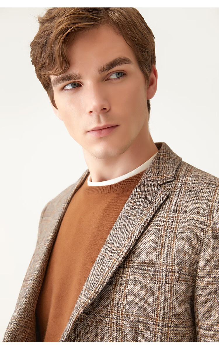 danielhechter丹尼爱特休闲西服外套男进英格兰进口绵羊毛西装浅咖色