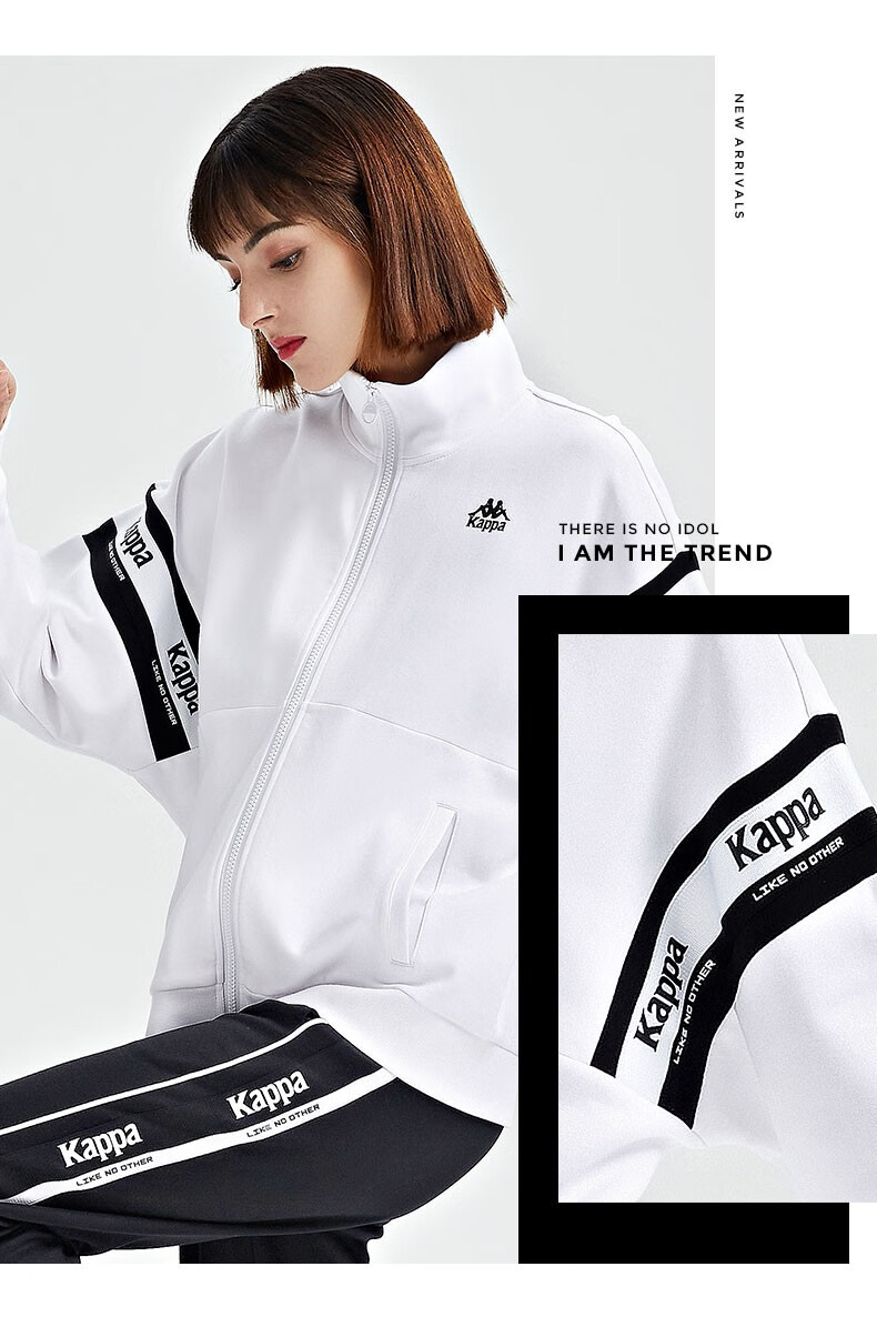 kappa卡帕印花外套2021新款女运动卫衣休闲针织开衫长袖上衣k0b22wk11