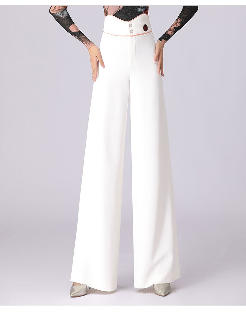 丹宝罗doubl丹宝罗拉丁舞裤2022新款女高腰直筒摩登跳舞交谊舞女裤