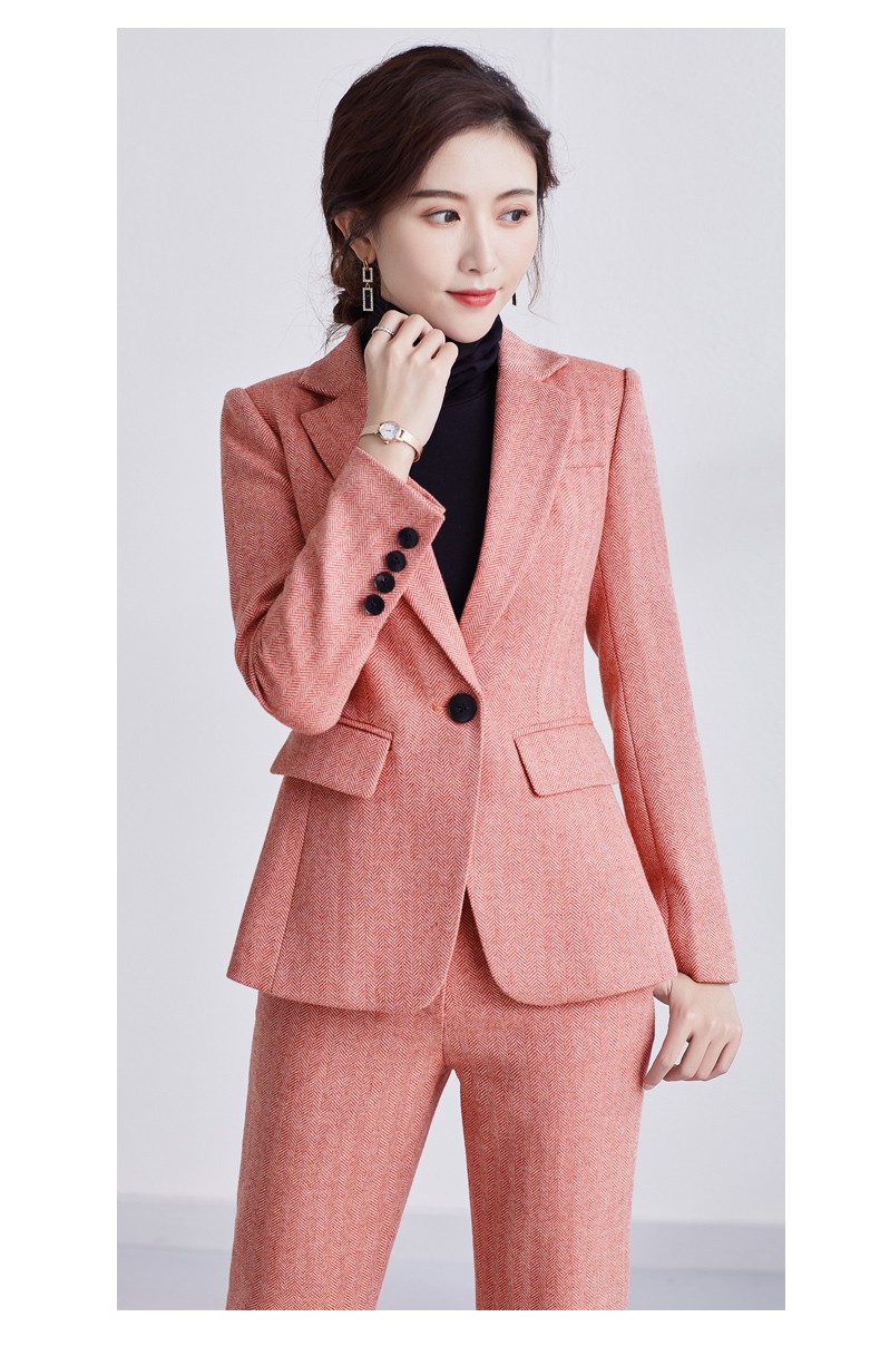 品牌女装西装套装女2021秋冬季时尚职业装新款羊毛呢子小西服外套女