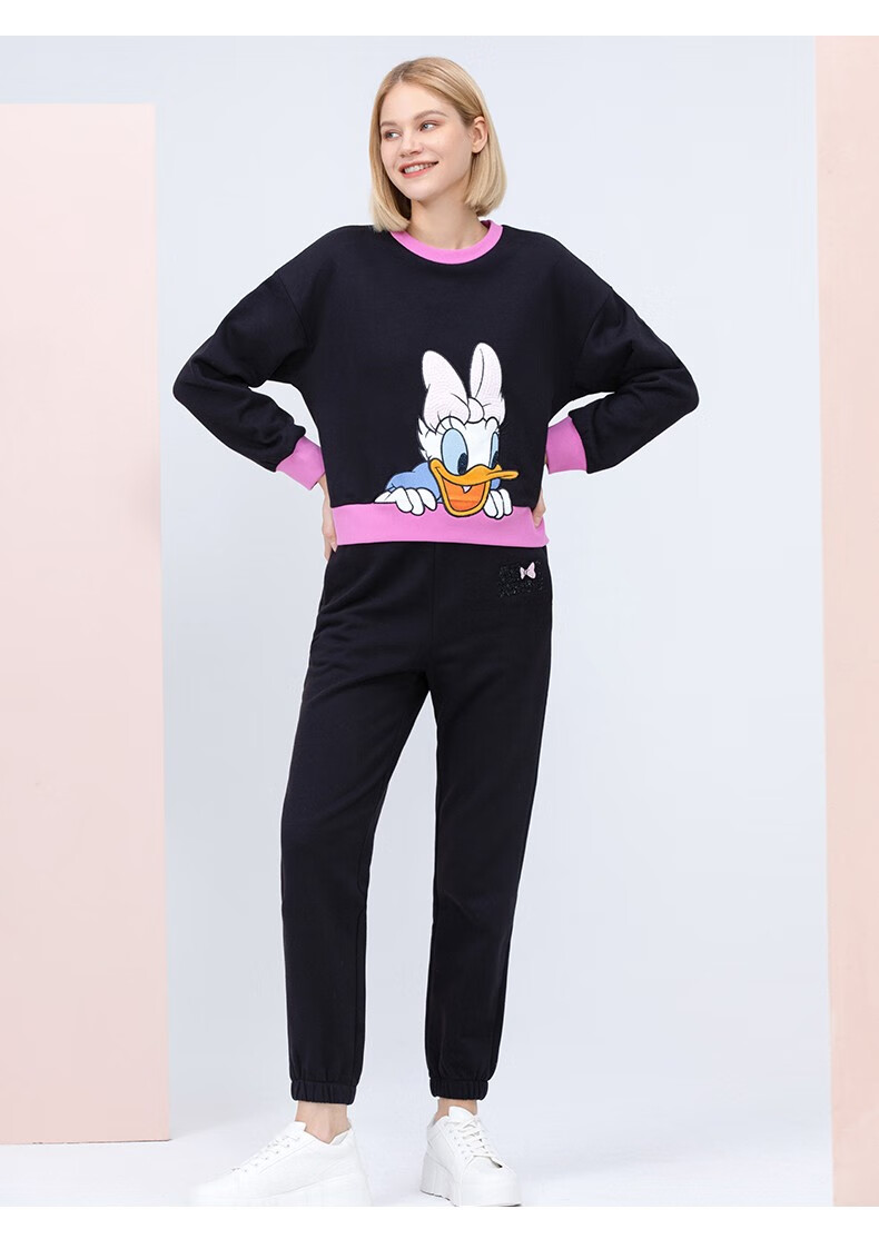 juicycouture橘滋女装秋冬新款迪士尼唐老鸭联名圆领时尚卫衣运动外套