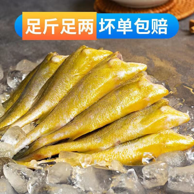 顺丰发货鲜冻黄花鱼4斤大号三去无头小黄花1斤薄冰带头精品黄花鱼喜鲜