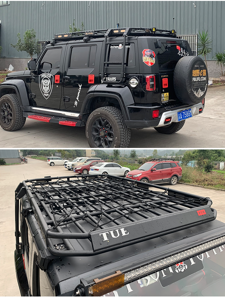 适用北京bj40行李架免横杆安装车顶行李框行李箱筐越野改装件天幕车边