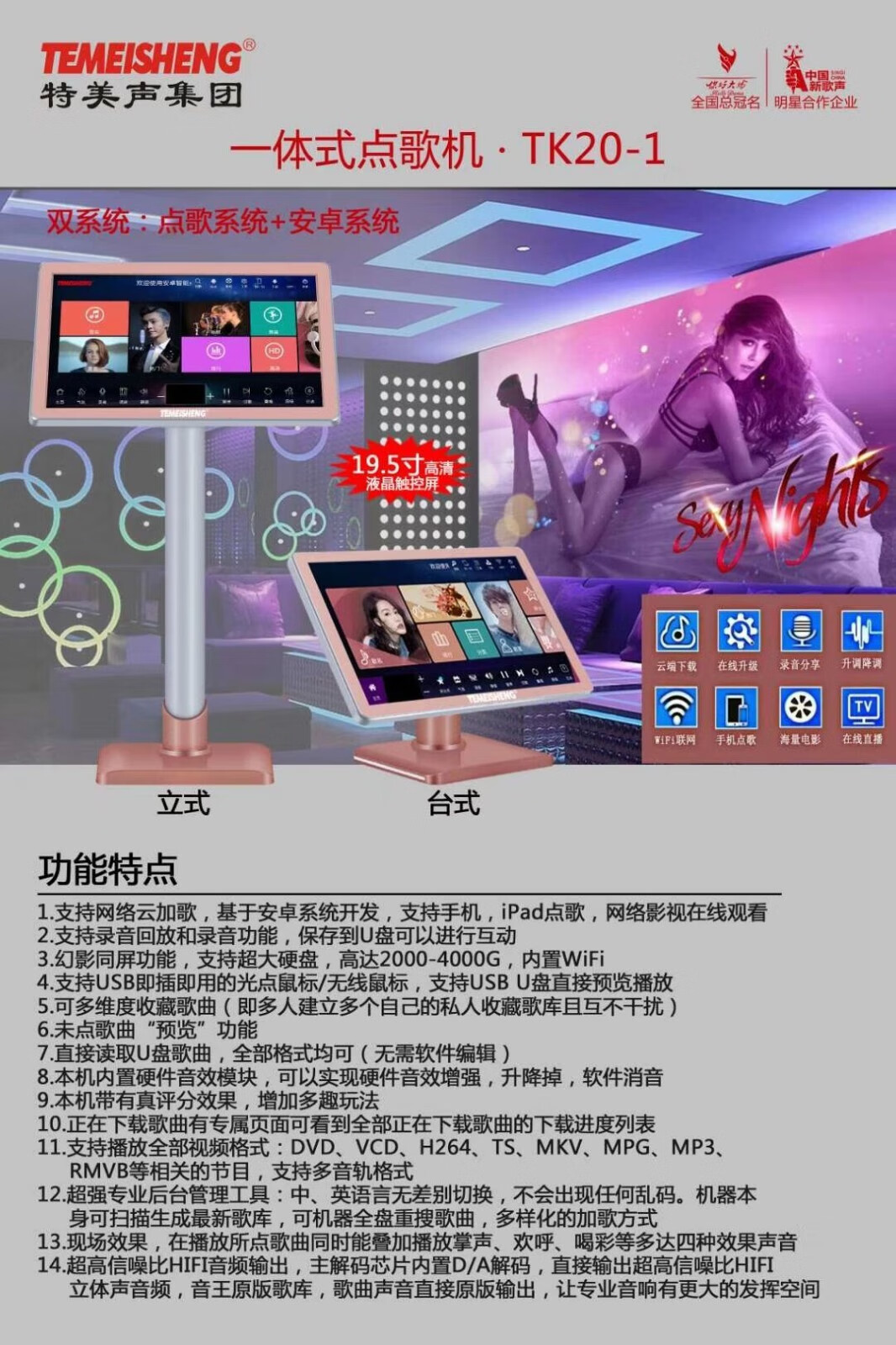 特美声(temeisheng) 家庭ktv功放音响套装点歌机一体卡拉ok家用k歌