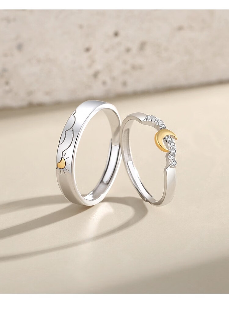 英国daisy beauty钟久久戒指s925银小众设计感情侣对戒纪念日生日礼物