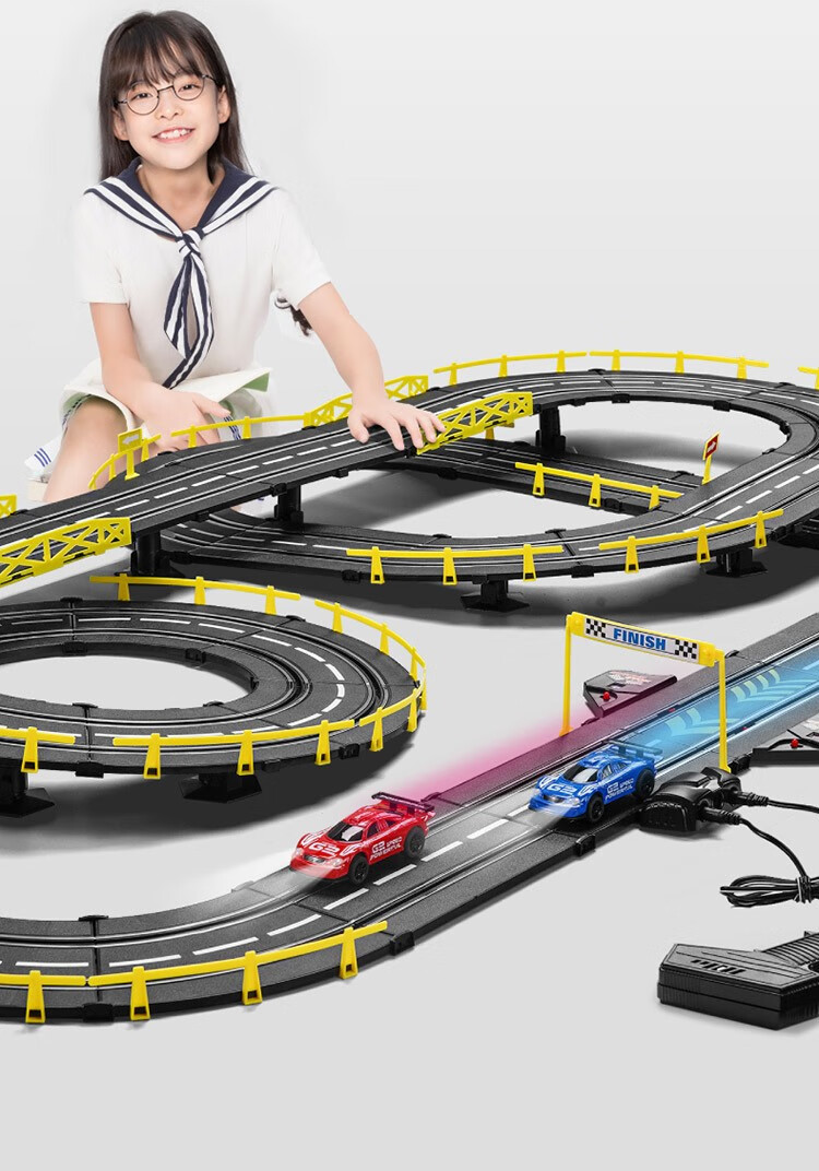 星云宝贝六一儿童节礼物玩具男孩轨道赛车电动遥控双人轨道车汽车368