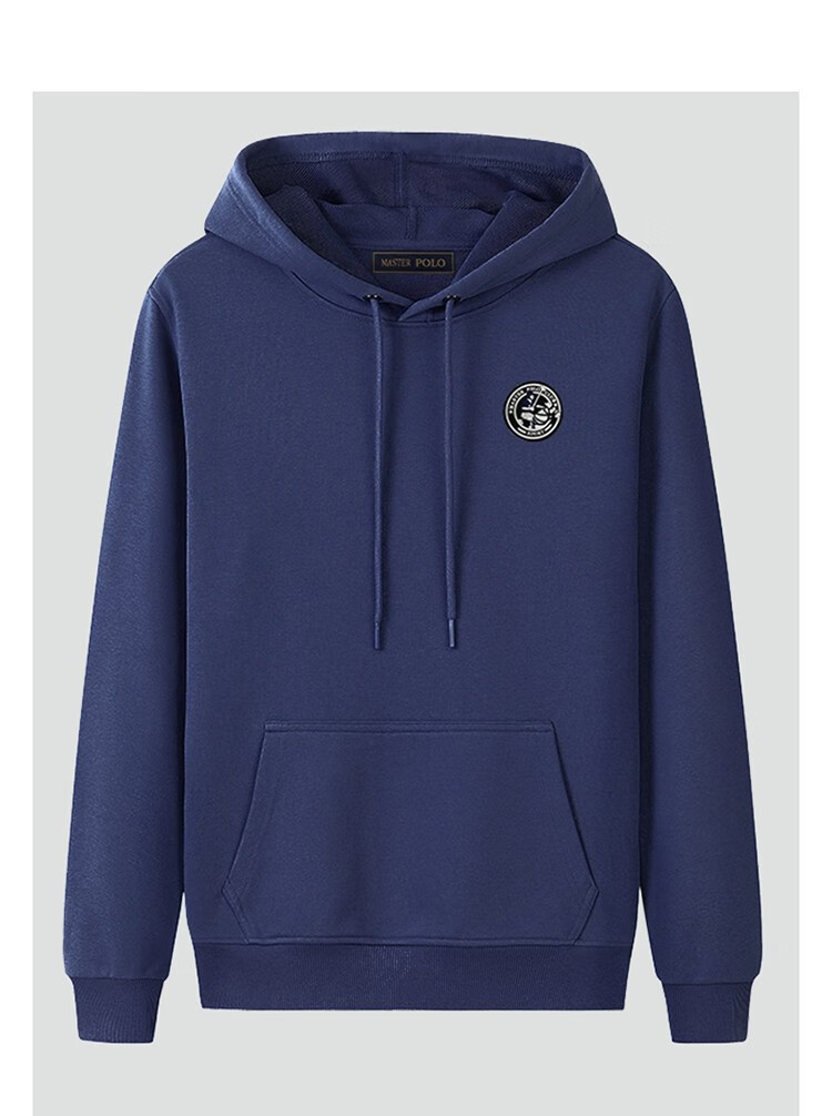 美国保罗连帽卫衣男士春秋季马标印花2022新款上衣外套 p3001连帽深蓝