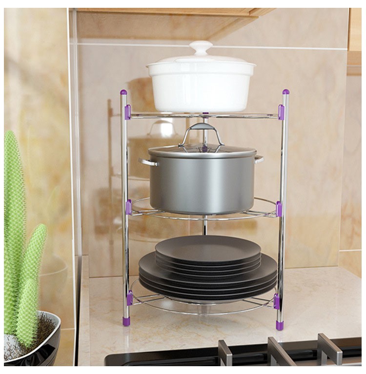 嘉际锅架收纳架锅架子多层锅架可调节台面落地锅架放锅锅架防滑 201