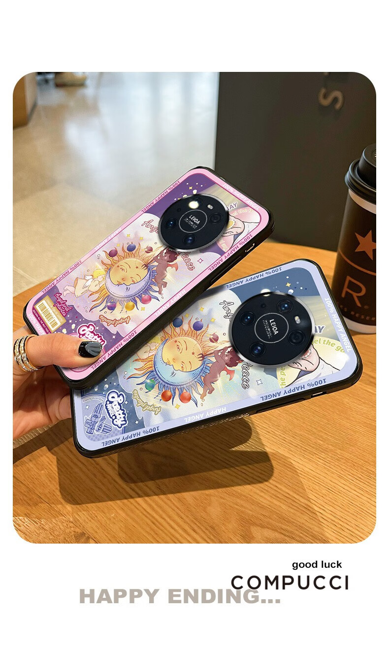 康普奇适用于华为mate40pro手机壳个性创意透明玻璃全包镜头40pro防摔