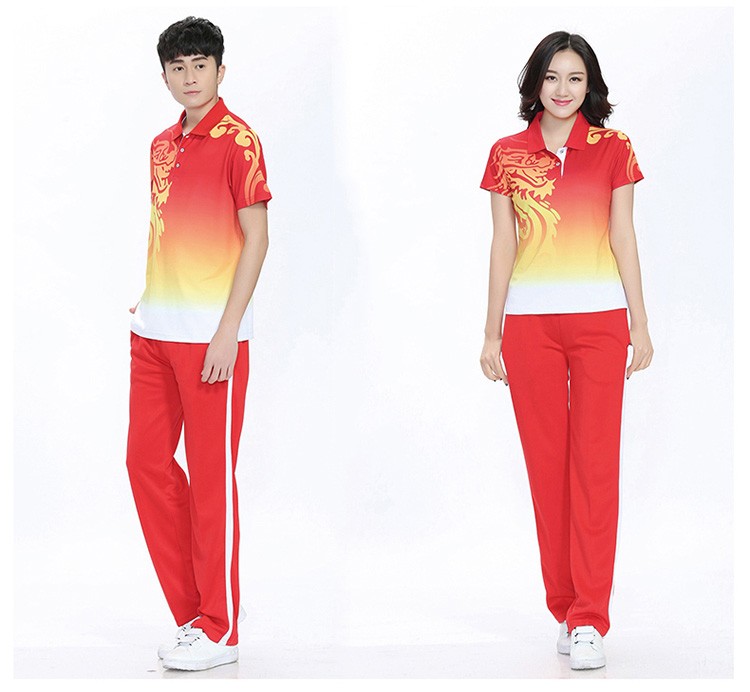 幂范西夏季新款梦之队健步走体操服广场舞服装套装团体服男女情侣款