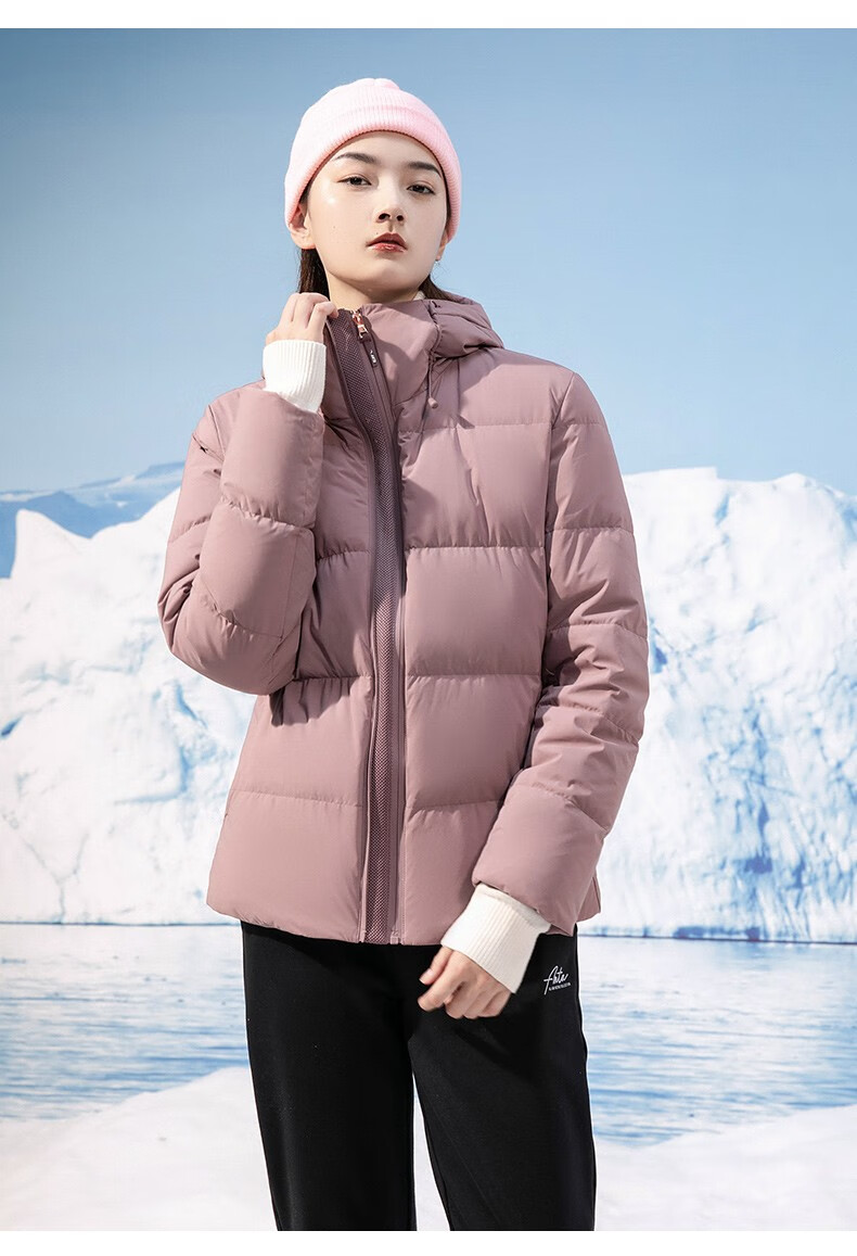 安踏anta官网羽绒服女2021秋冬季新款石墨烯保暖防泼水短款连帽外套