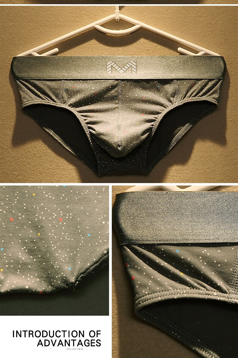 羚格潮流男士三角内裤男棉质韩版个性男生青年学生低腰凹凸性感短裤头