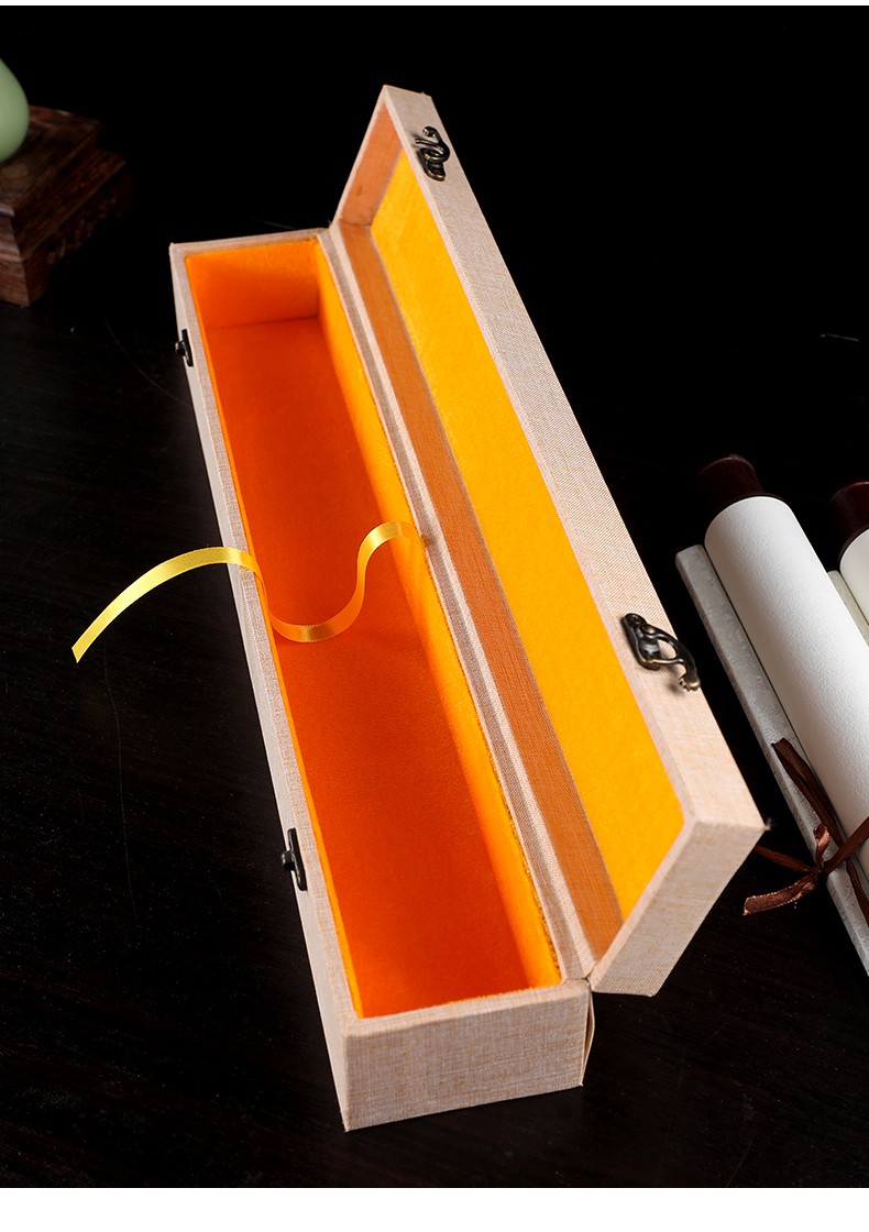 甡兟堂高档字画盒子锦盒礼盒书法国画包装盒木质卷轴收纳收藏盒定制