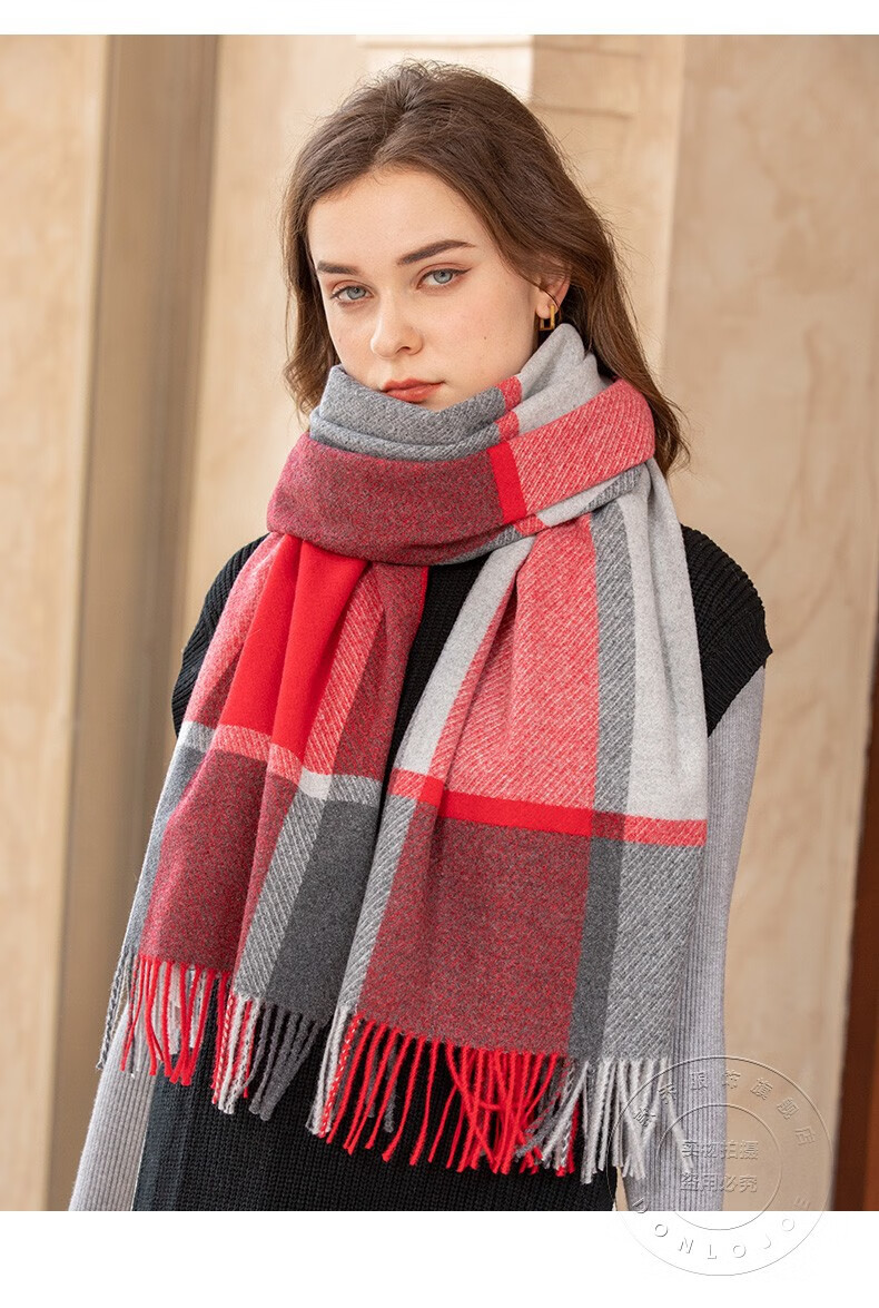 适用人群:中年图案:格子形状:长方形风格:韩版类别:围巾流行元素:流苏