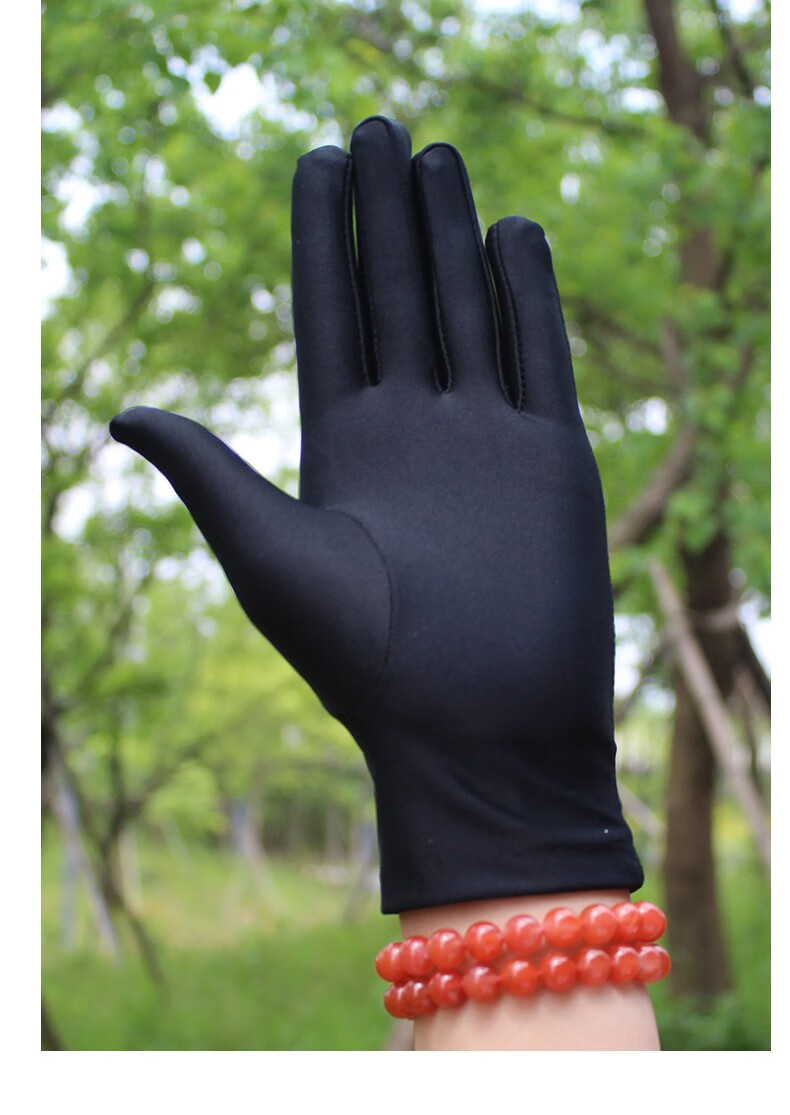 夏季遮阳手套女薄款开车氨纶弹力珠宝礼仪紧身手套防护贴身舞蹈表演