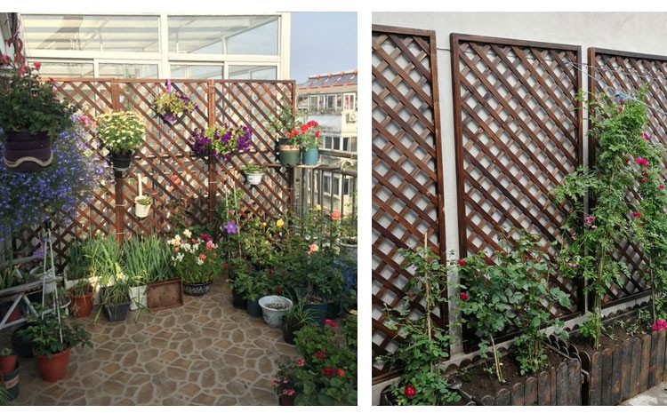 木栅栏碳化户外围栏篱笆庭院屏风隔断护栏花园爬藤架网格花架阳台墙面