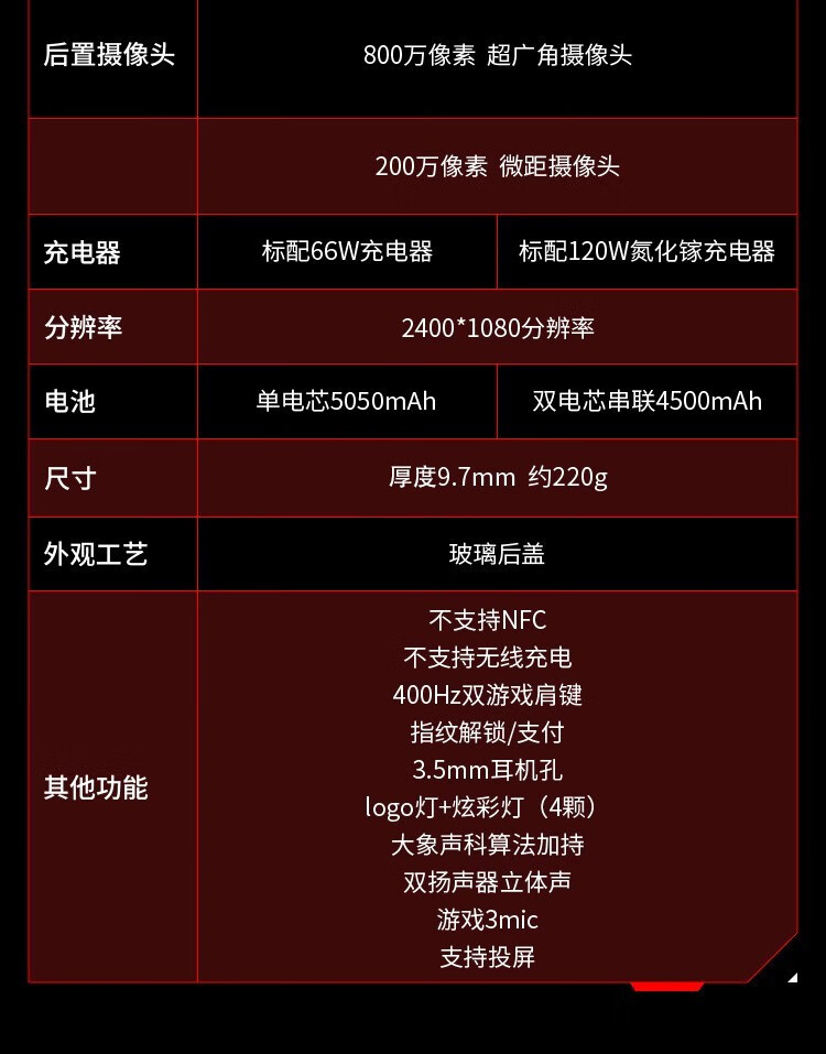 努比亚nubia红魔6pro腾讯红魔6pro电竞游戏5g手机玄铁黑16gb256gb