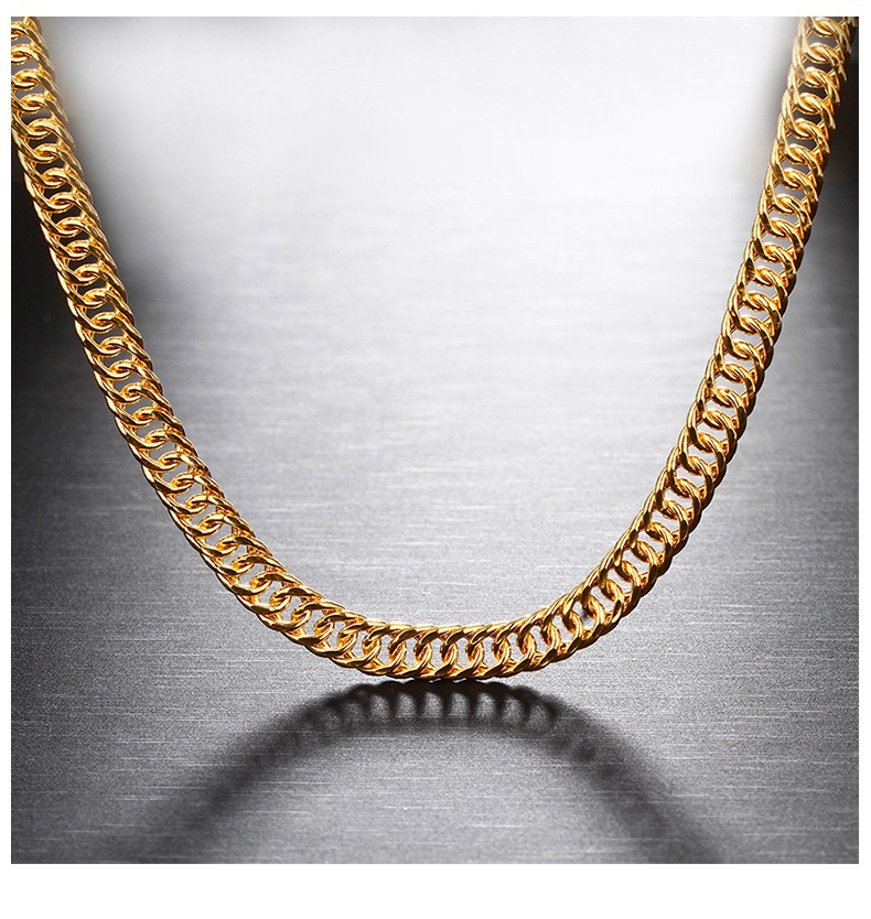 zsk珠宝钻石快线黄金男士项链足金999男款金项链牛仔马鞍链男款金链子