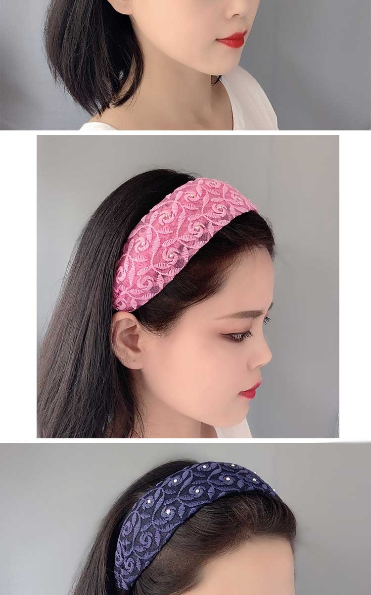 压发圈发箍宽边女防滑发卡百搭外出洗脸用遮白发头饰发夹头箍蓝色f43