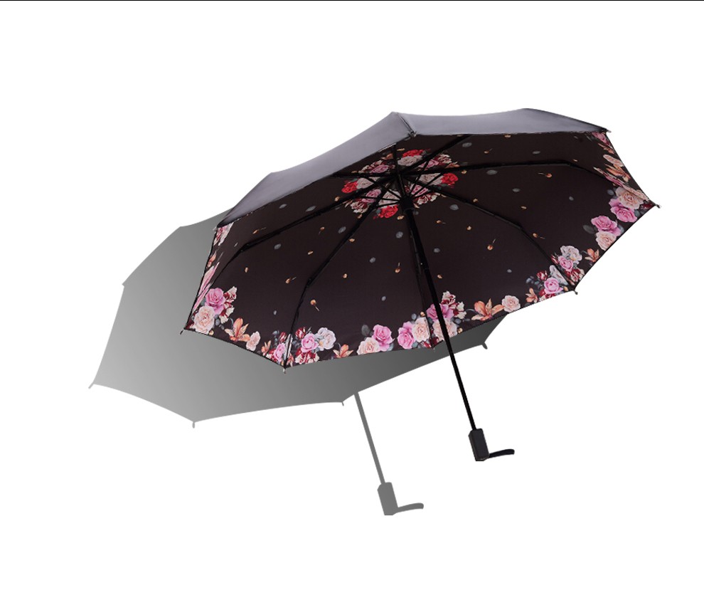 香港香蕉伞bananablack系列三折晴雨伞小黑伞男女防晒防紫外线遮阳伞