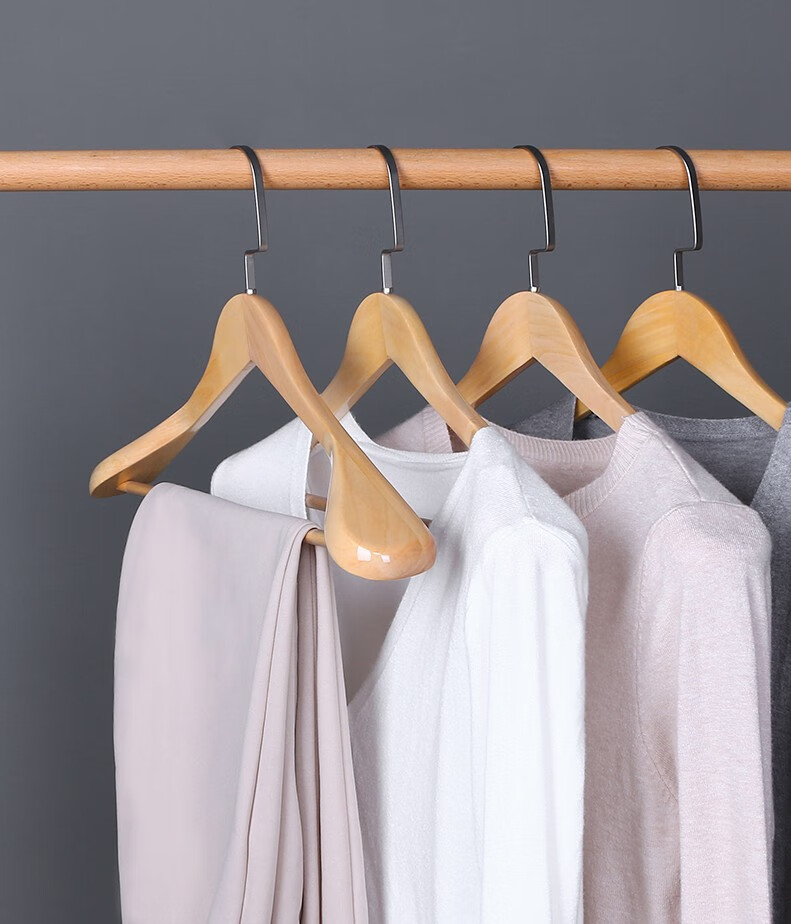 三特实木衣架木头衣挂宽肩无痕西装衣服架挂衣架大衣成人衣服撑子加粗
