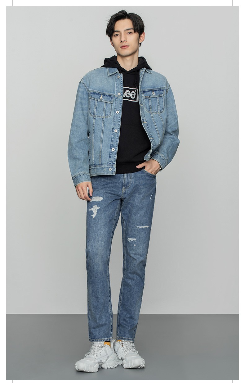 lee商场同款22春夏新品101舒适版蓝男牛仔外套lmt0015215dg513中蓝色