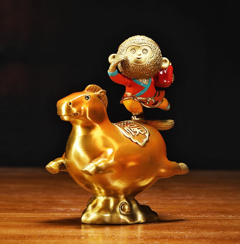 唐偆居纯铜马上封侯摆件工艺品客厅家居酒柜桌面装饰品摆放创意新中式