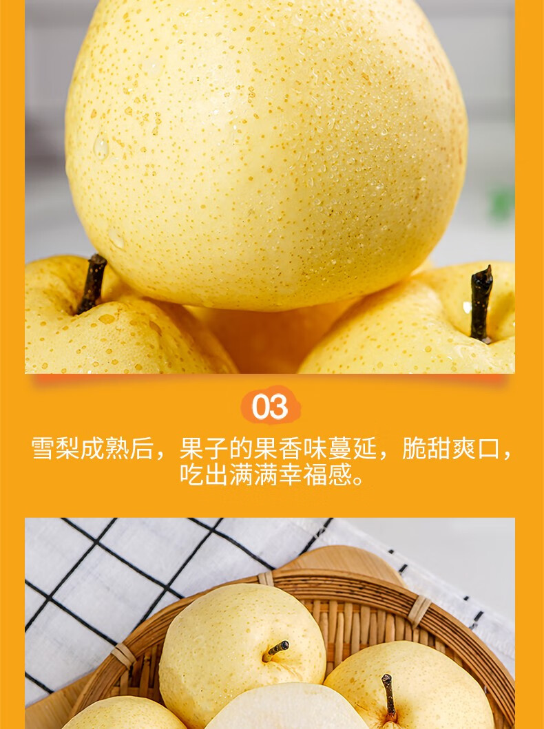 新疆天山冰糖雪梨 新鲜应季雪花梨 酥梨梨子新鲜孕妇水果 9斤【图片