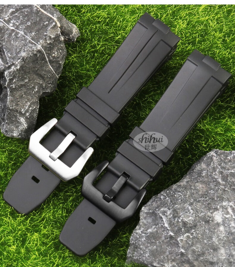 适用于panerai沛纳海橡胶硅胶表带男pam00321防水透气针扣手表带2224