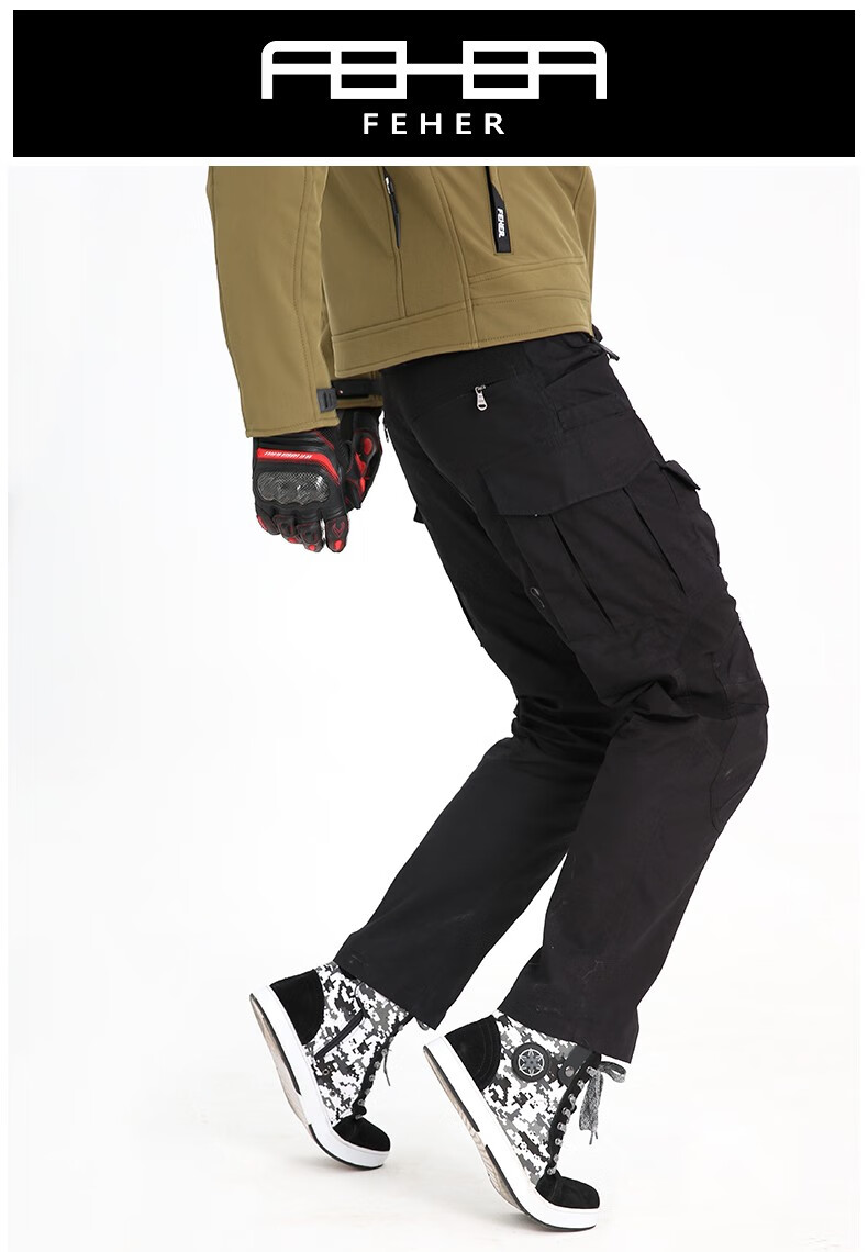 feher摩托车骑行裤子夏季休闲机车裤子舒适透气防摔骑行工装裤摩托车