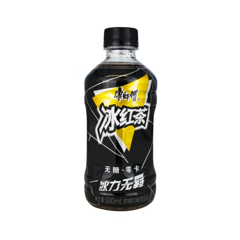 新品康师傅无糖冰红茶饮料零卡0卡黑瓶包装330ml*12瓶 新日期 无糖冰