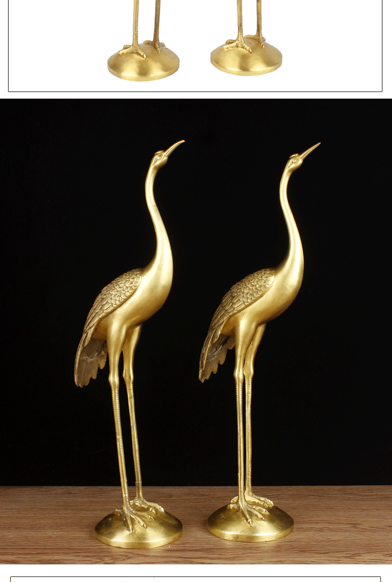 德佑堂铜仙鹤摆件铜鹤松鹤延年祝寿摆件老年人生日礼物贺寿工艺品大号