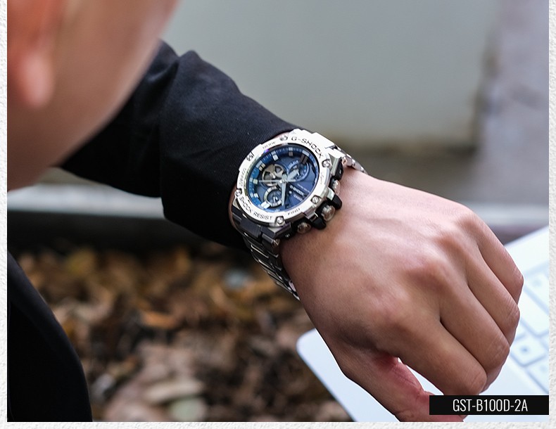 卡西欧casio手表gshock王一博代言太阳能电波蓝牙腕表gstb400w300圣诞