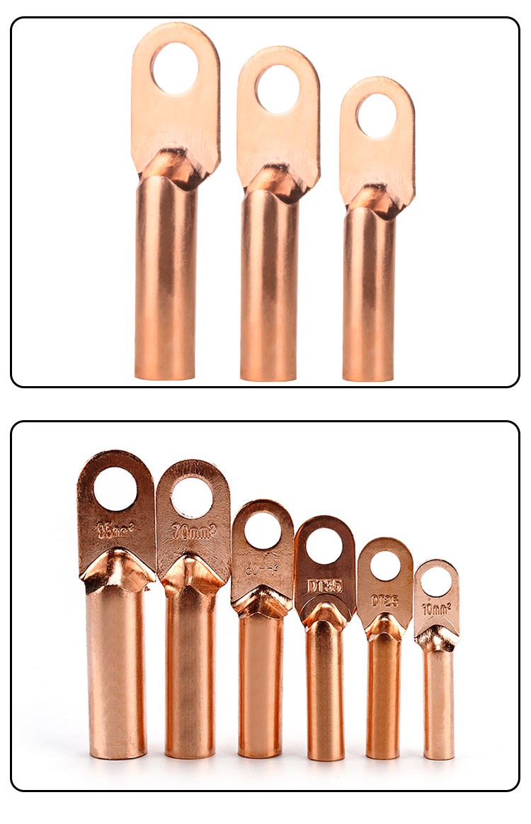 mwpdt铜鼻子酸洗堵油铜接头16平方紫铜接线端子dt16平方纯正国标单只