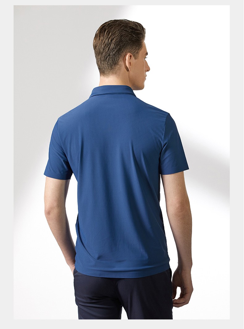 vasto华斯度智能恒温夏季polo衫男士休闲翻领t恤高端男短袖衫浅蓝s