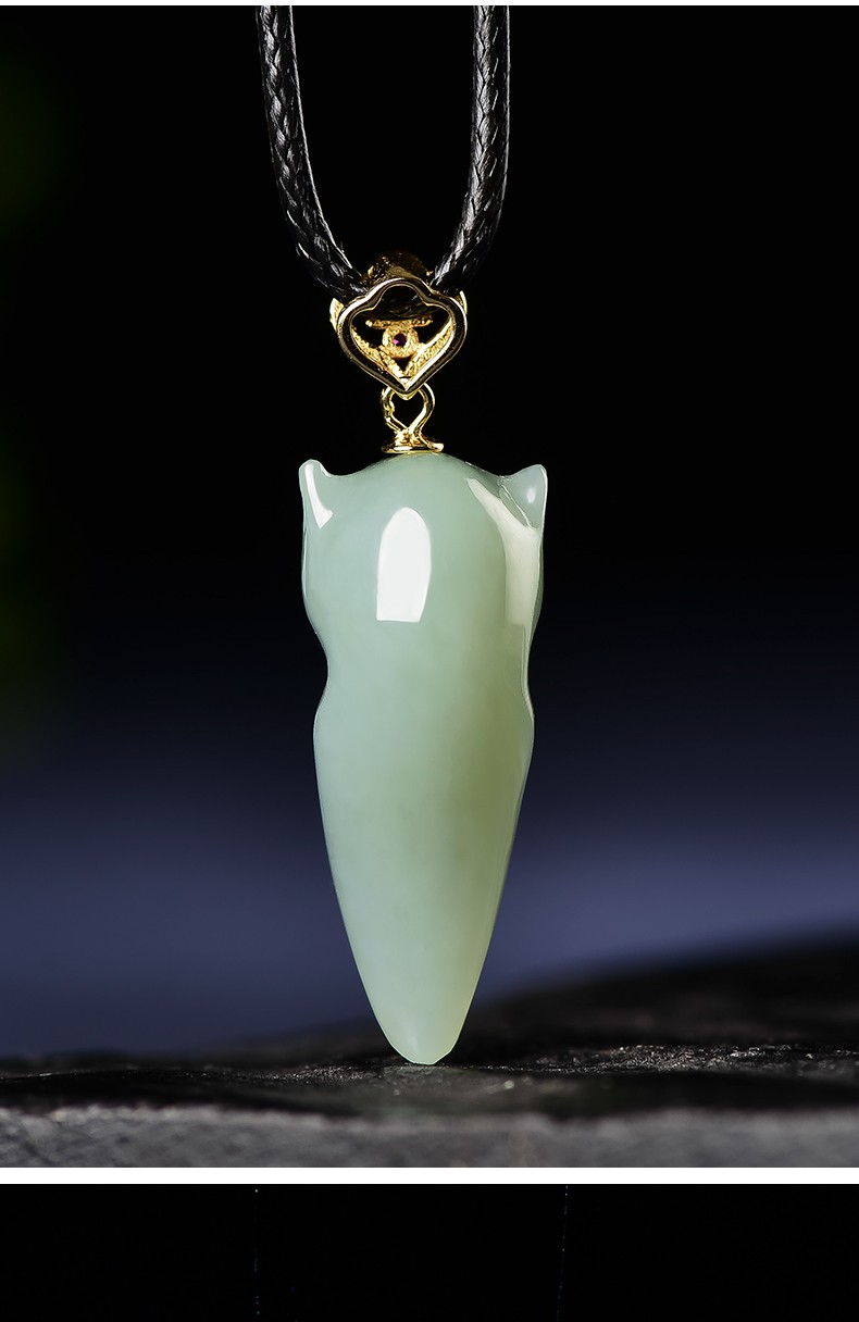 新年礼物景妍新疆和田玉狐狸玉吊坠灵狐献瑞玉佩挂件女款玉石饰品项链